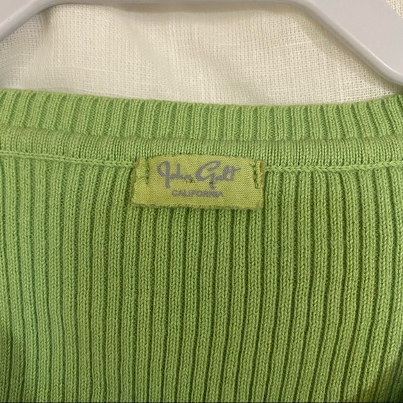 John Galt Green Cropped Sweat Vest - Picture 3 of 4